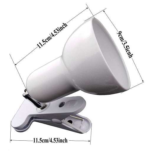 Clip On Lamp & Reading Spotlight Perfect For The Office, Study & Bedroom, White